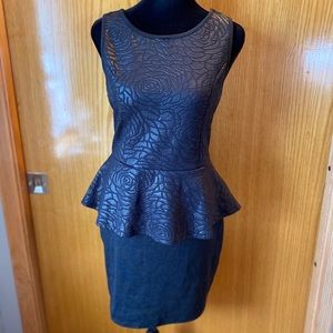 Rose Peplum Fitted Dress